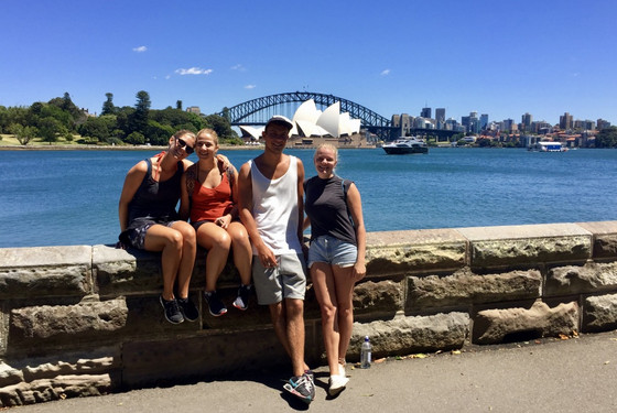 Venner på studieophold i Sydney